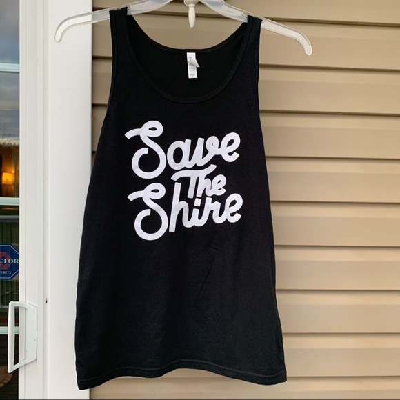 Palantir Swag Misses Small Black cotton Muscle T-shirt ‘Save The Shine’. NWOT